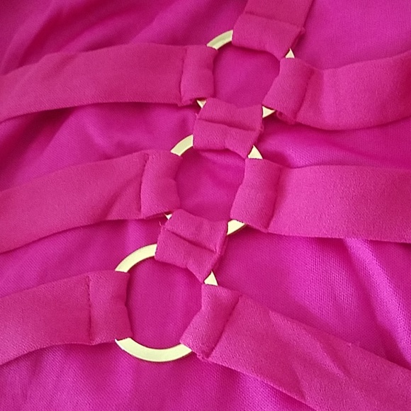 Fuchsia mini low back cut out dress - Picture 4 of 8